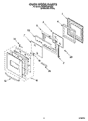 OVEN DOOR PARTS Diagram and Parts List for YKEMC308KM02  KitchenAid Microwave Oven Combo