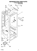 REFRIGERATOR LINER PARTS Diagram and Parts List for KSRA25KNSS00  KitchenAid Refrigerator
