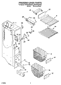 FREEZER LINER PARTS Diagram and Parts List for 7GS2SHEXMS00  Whirlpool Refrigerator