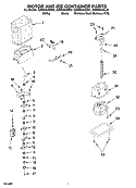 MOTOR AND ICE CONTAINER PARTS Diagram and Parts List for GD5RHAXSS01  Whirlpool Refrigerator