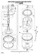 AGITATOR, BASKET AND TUB PARTS Diagram and Parts List for LSC9000PW1  Whirlpool Washer
