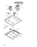 COOKTOP Diagram and Parts List for FEP310VL1  Roper Range