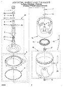 AGITATOR, BASKET AND TUB Diagram and Parts List for LST8244BZ0  Whirlpool Washer