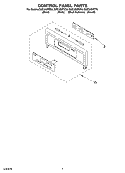 CONTROL PANEL Diagram and Parts List for GMC305PDB6  Whirlpool Microwave Oven Combo
