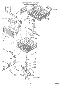 DISHRACK Diagram and Parts List for DP920PFGQ4  Whirlpool Dishwasher