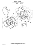 DOOR PARTS Diagram and Parts List for YWED9550WL2  Whirlpool Dryer