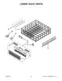 LOWER RACK PARTS Diagram and Parts List for WDF730PAYM5  Whirlpool Dishwasher