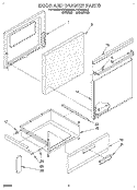DOOR AND DRAWER Diagram and Parts List for FEP320BL0  Roper Range
