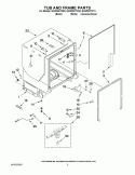 TUB AND FRAME PARTS Diagram and Parts List for GU3200XTVQ3  Whirlpool Dishwasher