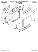 FRAME AND CONSOLE PARTS Diagram and Parts List for DP840SWSX0  Whirlpool Dishwasher
