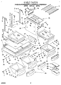 SHELF Diagram and Parts List for KTRS25QDBL01  KitchenAid Refrigerator