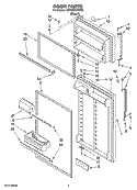 DOOR PARTS Diagram and Parts List for 8ET8FTKXKT06  Whirlpool Refrigerator