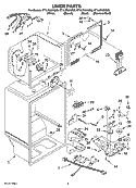 LINER PARTS Diagram and Parts List for ET1LFKXKQ08  Whirlpool Refrigerator