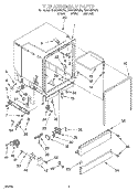TUB ASSEMBLY Diagram and Parts List for DU912PFGQ0  Whirlpool Dishwasher