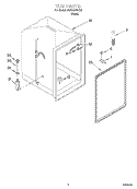 TUB Diagram and Parts List for DU018DWJX0  Whirlpool Dishwasher
