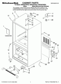 CABINET PARTS Diagram and Parts List for KBRS20EVWH00  KitchenAid Refrigerator