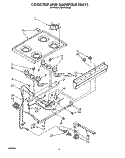 COOKTOP AND MANIFOLD, LIT/OPTIONAL Diagram and Parts List for FGP210VL2  Whirlpool Range