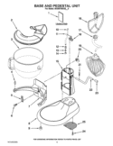 BASE AND PEDESTAL UNIT Diagram and Parts List for 5KSM7580XBOB0  KitchenAid Mixer
