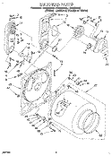 BULKHEAD Diagram and Parts List for LGR6634BN0  Whirlpool Dryer