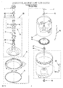 AGITATOR, BASKET AND TUB Diagram and Parts List for LSL9355EQ1  Whirlpool Washer