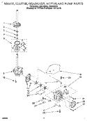 BRAKE, CLUTCH, GEARCASE, MOTOR & PUMP Diagram and Parts List for LSR6132DZ0  Whirlpool Washer