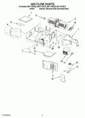 AIR FLOW PARTS Diagram and Parts List for MH1170XSQ3  Whirlpool Microwave