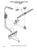 UPPER WASH AND RINSE PARTS Diagram and Parts List for KUDE50CXSS8  KitchenAid Dishwasher