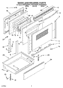 DOOR AND DRAWER Diagram and Parts List for KGST300HBT9  KitchenAid Range