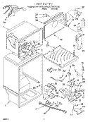 LINER Diagram and Parts List for 4VET20NKGN00  Whirlpool Refrigerator