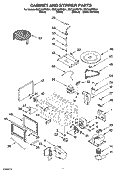 CABINET AND STIRRER PARTS Diagram and Parts List for GSC308PRB01  Whirlpool Microwave Oven Combo