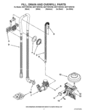 FILL, DRAIN AND OVERFILL PARTS Diagram and Parts List for WDT710PAYM2  Whirlpool Dishwasher