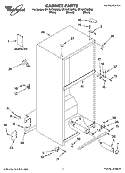 CABINET PARTS Diagram and Parts List for GT1SHTXMB02  Whirlpool Refrigerator