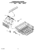 LOWER RACK PARTS, OPTIONAL PARTS (NOT INCLUDED) Diagram and Parts List for GU3200XTSQ2  Whirlpool Dishwasher
