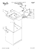 TOP AND CABINET Diagram and Parts List for 3XLA87W72BQ1  Whirlpool Washer