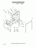 TUB AND FRAME PARTS Diagram and Parts List for 7DU1100XTSQ2  Whirlpool Dishwasher