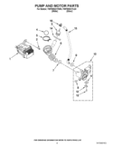 PUMP AND MOTOR PARTS Diagram and Parts List for YWFW9351YW00  Whirlpool Washer