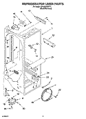 REFRIGERATOR LINER PARTS Diagram and Parts List for KSRJ22IMST10  KitchenAid Refrigerator