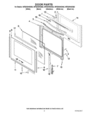 DOOR PARTS Diagram and Parts List for WFE540H0AS0  Whirlpool Range