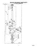 BRAKE AND DRIVE TUBE Diagram and Parts List for LA9680XWF1  Whirlpool Washer
