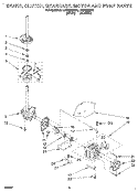 BRAKE, CLUTCH, GEARCASE, MOTOR AND PUMP Diagram and Parts List for LSR6233DN0  Whirlpool Washer