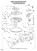 PUMP AND MOTOR PARTS Diagram and Parts List for KUDS01FKSS0  KitchenAid Dishwasher