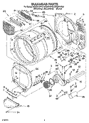 BULKHEAD PARTS Diagram and Parts List for GGQ8811PL0  Whirlpool Dryer