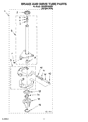 BRAKE AND DRIVE TUBE PARTS Diagram and Parts List for 7MLBR5102MQ0  Whirlpool Washer