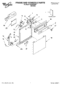 FRAME AND CONSOLE, LITERATURE Diagram and Parts List for DU915PWKS0  Whirlpool Dishwasher