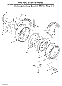 TUB AND BASKET PARTS Diagram and Parts List for WFW9400SW01  Whirlpool Washer