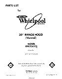 SECTION Diagram and Parts List for RH8330XLS  Whirlpool Range Hood