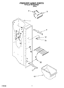 FREEZER LINER PARTS Diagram and Parts List for RS22AQXMQ00  Roper Refrigerator