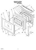 DOOR PARTS Diagram and Parts List for GR475LXLS1  Whirlpool Range