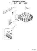 LOWER RACK PARTS, OPTIONAL PARTS (NOT INCLUDED) Diagram and Parts List for KUDR02FSWH4  KitchenAid Dishwasher