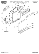 FRAME AND CONSOLE, LITERATURE Diagram and Parts List for RUD5750HB0  Roper Dishwasher